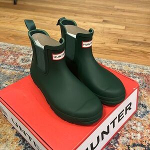 Hunter Original Chelsea Rain Boots Black Women’s US 8 EU 39 Waterproof